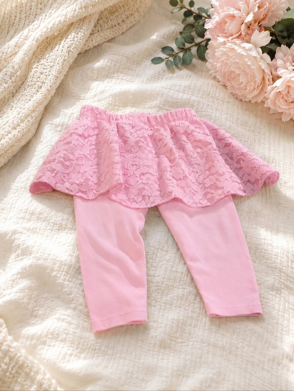 Garanimals Pink Baby Leggings with Lace Overlay